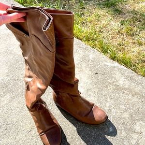 brown knee high boots